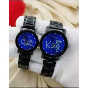 Couple Watches - Watch for Men and Women - Chain Watches for Men & Girls - Stylish & Luxury Couple Watches - King & Queen - Quartz Watch with Box & Bag - Wedding & Valentine Days Gift for Couple - Free delivery Product - Wedding Accessories