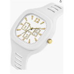 Square dial analog watch with multi-dial display and black silicone strap for boys and girls – stylish unisex designer wristwatch