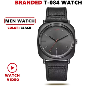 TOMI T084 Waterproof Leather Strap Square Dial Watch for Men