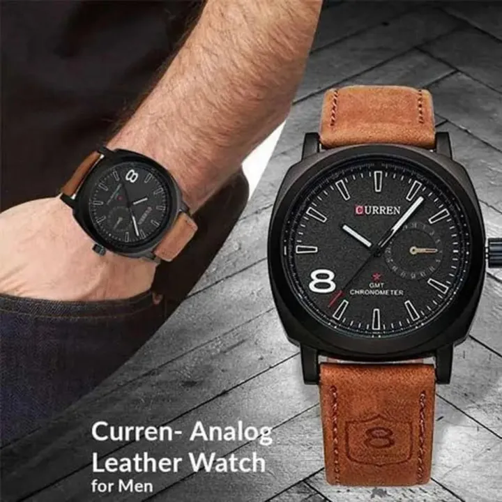 High Quality Wrist Watch For Men & Boys| Decent Wrist Leather Strap Attractive Dial